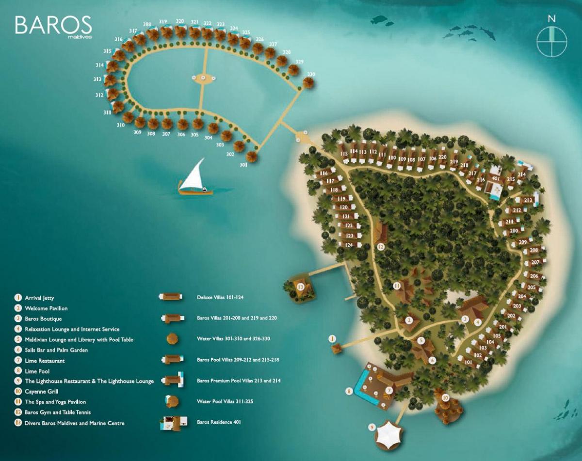 מפה של baros maldives