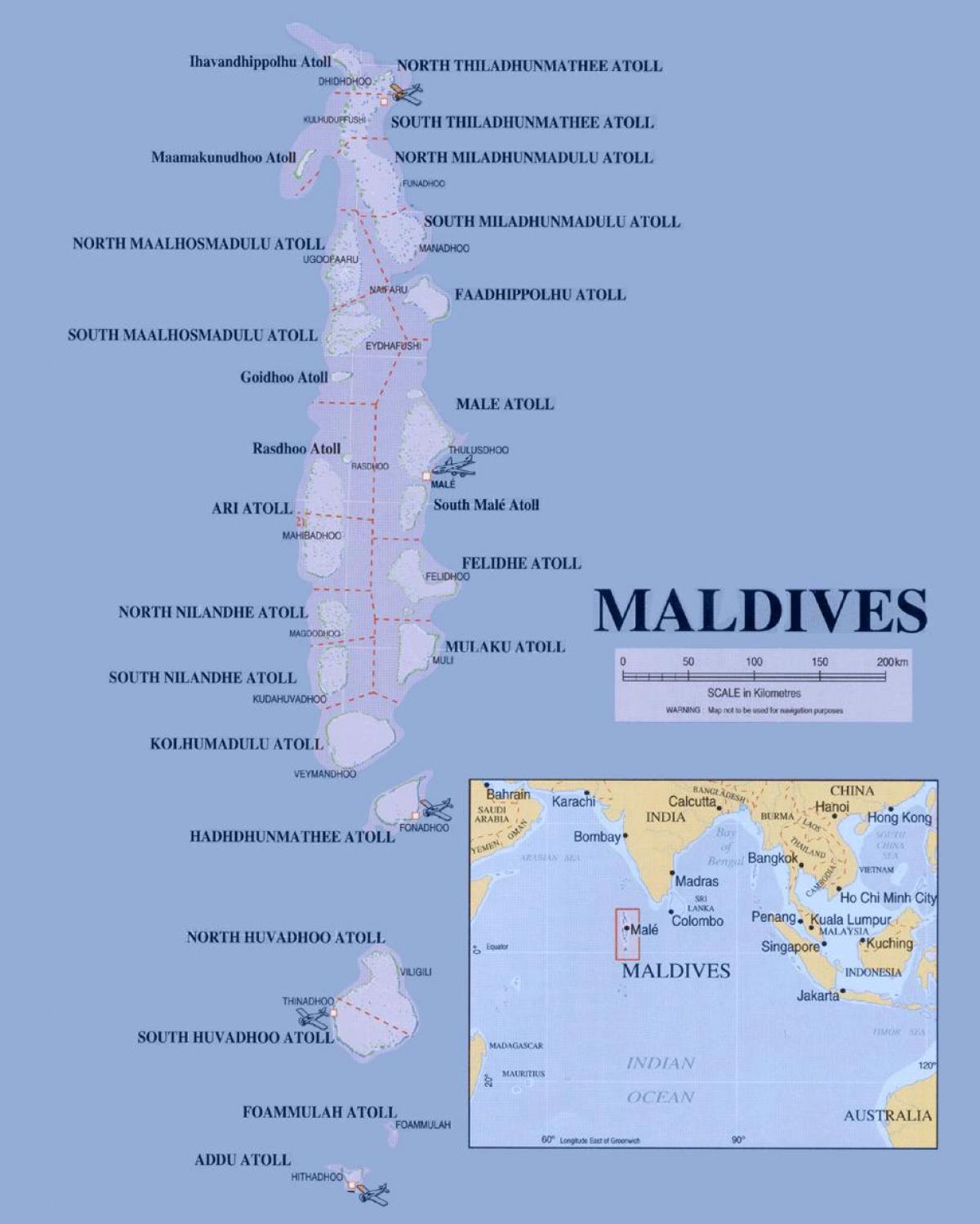 מפה של האיים המלדיביים פוליטי.