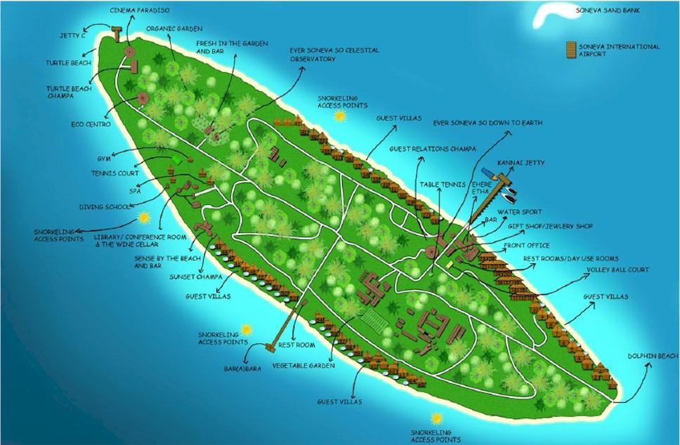 vaadhoo איילנד, האיים המלדיביים מפה