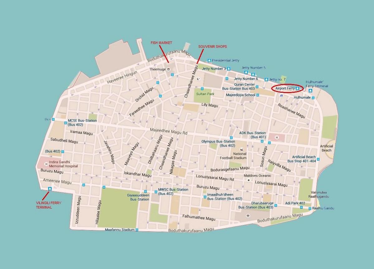 מפה של זכר בעיר maldives