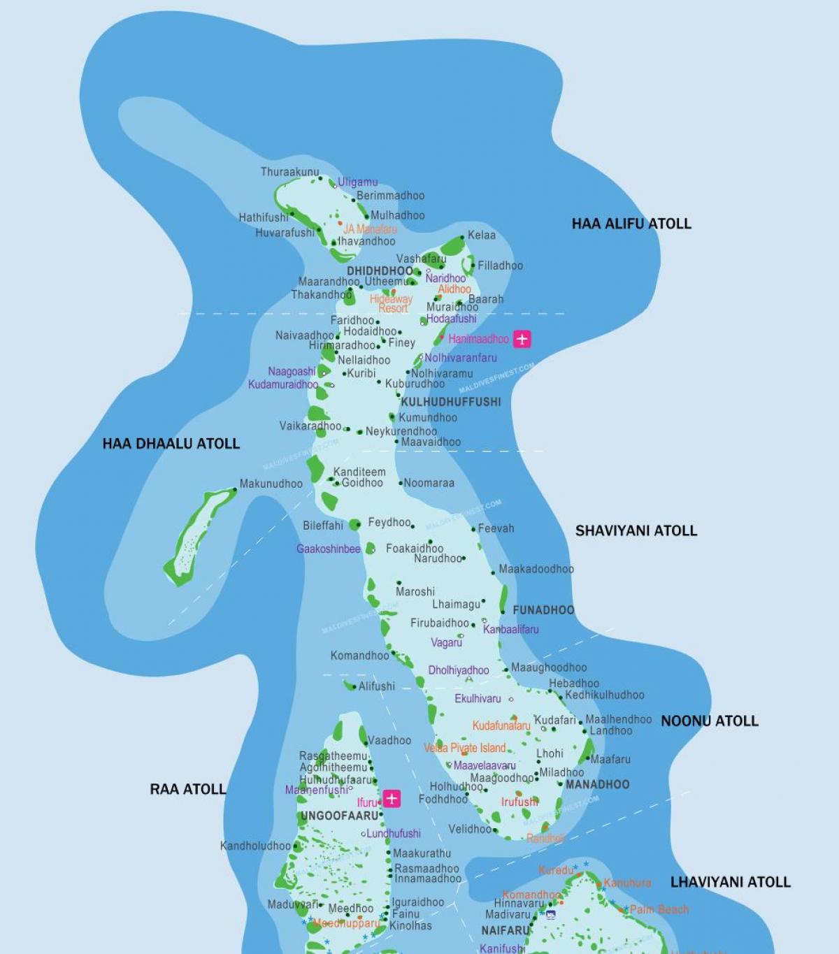 האיים המלדיביים נופש מיקום במפה